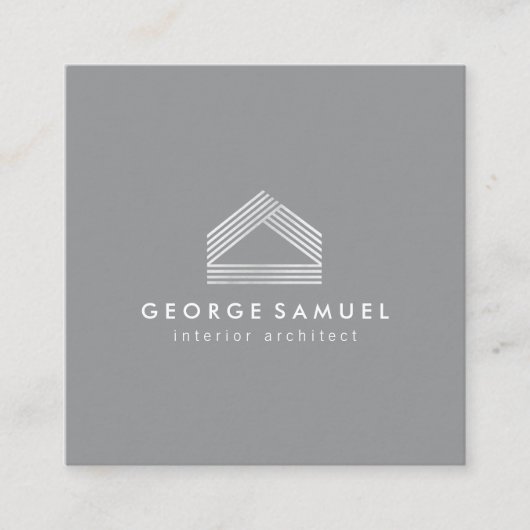 Modern Home Design Custom Abstract Logo Vierkante Visitekaartje (Voorkant)