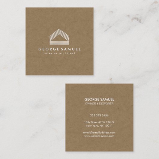 Modern Home Design Custom Abstract Logo  Vierkante Visitekaartje (Voorkant / Achterkant)