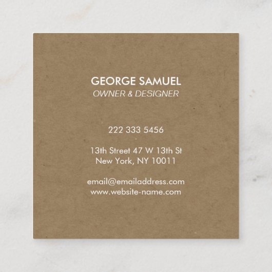 Modern Home Design Custom Abstract Logo Vierkante Visitekaartje (Achterkant)