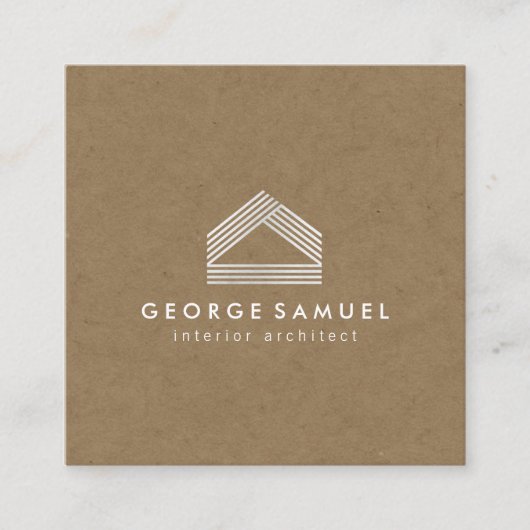 Modern Home Design Custom Abstract Logo Vierkante Visitekaartje (Voorkant)