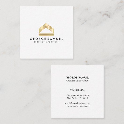 Modern Home Design Custom Abstract Logo Vierkante Visitekaartje (Voorkant / Achterkant)