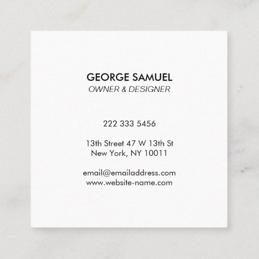 Modern Home Design Custom Abstract Logo  Vierkante Visitekaartje (Achterkant)