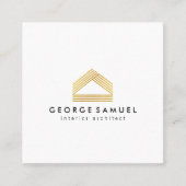 Modern Home Design Custom Abstract Logo  Vierkante Visitekaartje (Voorkant)