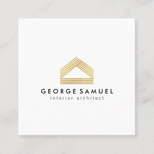 Modern Home Design Custom Abstract Logo Vierkante Visitekaartje (Voorkant)