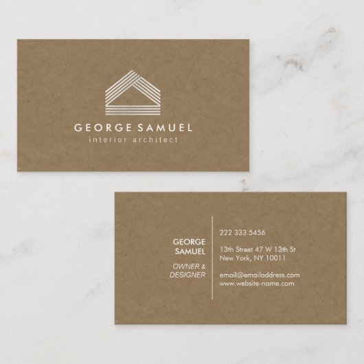 Modern Home Design Custom Abstract Logo  Visitekaartje (Voorkant / Achterkant)