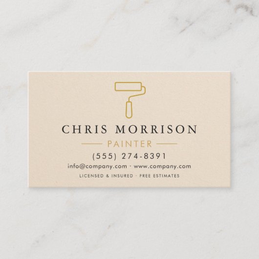 Modern Home House Painter Contractor QR Code Visitekaartje (Voorkant)