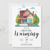 Modern Home Illustration Green Brown Housewarming Kaart (Voorkant)