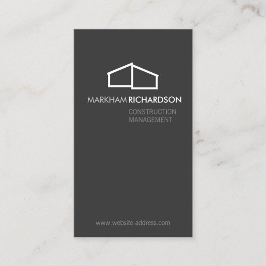 Modern Home Logo II Bouw, Realtor DK Grey Visitekaartje (Voorkant)