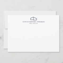 Modern Home Logo in Navy Blue Flat Note Kaart Notitiekaartje