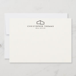 Modern Home Logo Ivoor/Zwart Flat Note Kaart Notitiekaartje