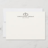 Modern Home Logo Ivoor/Zwart Flat Note Kaart Notitiekaartje (Voorkant)