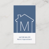Modern Home Logo Monogram - Verticaal marineblauw  Visitekaartje (Voorkant)