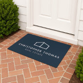 Modern Home Logo Onroerend goed Navy Blue Deurmat