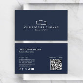 Modern Home Logo Onroerend goed Navy Blue QR code Visitekaartje