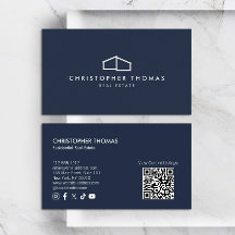 Modern Home Logo Onroerend goed Navy Blue QR code