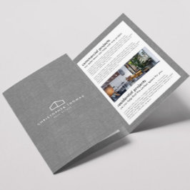 Modern Home Logo Real Estate Grijs Linnen Brochure Drieluik Kaart