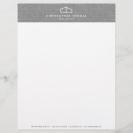 Modern Home Logo Real Estate, Realtor Grey Linen Briefhoofd