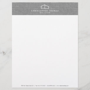 Modern Home Logo Real Estate, Realtor Grey Linen Briefhoofd