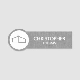 Modern Home Logo Real Estate, Realtor Grey Linen Naamplaatje