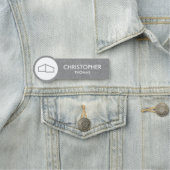 Modern Home Logo Real Estate, Realtor Grey Linen Naamplaatje (In situ)