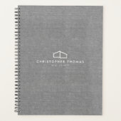 Modern Home Logo Real Estate, Realtor Grey Linen Planner (Voorkant)