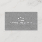 Modern Home Logo Real Estate, Realtor Grey Linen Visitekaartje (Voorkant)