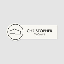 Modern home Logo Real Estate, Realtor Ivory/Black Naamplaatje