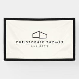 Modern home Logo Real Estate, Realtor Ivory/Black Spandoek