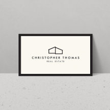 Modern home Logo Real Estate, Realtor Ivory/Black