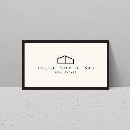 Modern home Logo Real Estate, Realtor Ivory/Black Visitekaartje