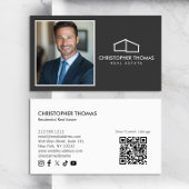 Modern Home Logo Realtor Foto Donkergrijs Visitekaartje