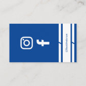 Modern Home Logo Social Media QR Code Blue Visitekaartje (Achterkant)