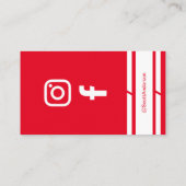 Modern Home Logo Social Media QR Code Red Visitekaartje (Achterkant)