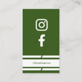 Modern Home Logo Sociale Media QR Code Groen Visitekaartje (Achterkant)