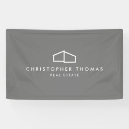Modern Home Logo Vastgoed, Realtor Grey Spandoek