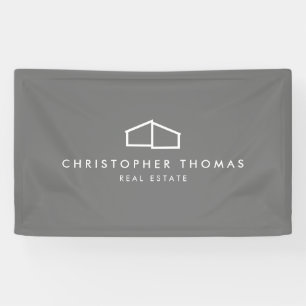 Modern Home Logo Vastgoed, Realtor Grey Spandoek