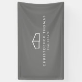 Modern Home Logo Vastgoed, Realtor Grey Spandoek (Verticaal)