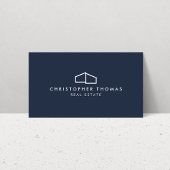 Modern Home Logo Vastgoed, Realtor Navy Blue Visitekaartje