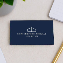 Modern Home Logo Vastgoed, Realtor Navy Blue