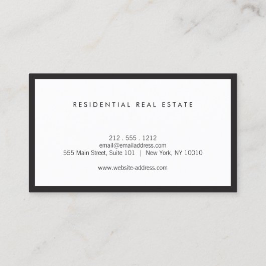 Modern Home Logo Vastgoed, Realtor Rood/Wit Visitekaartje (Achterkant)