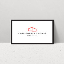Modern Home Logo Vastgoed, Realtor Rood/Wit