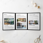 Modern Home Logo Vastgoed Rood/Wit Brochure Drieluik Kaart (Binnen)