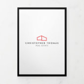 Modern Home Logo Vastgoed Rood/Wit Brochure Drieluik Kaart (Cover)