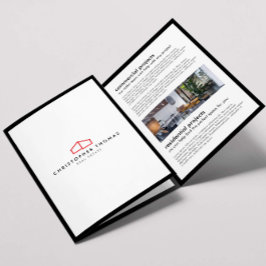 Modern Home Logo Vastgoed Rood/Wit Brochure Drieluik Kaart