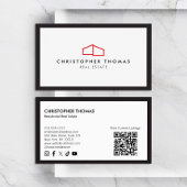 Modern Home Logo Vastgoed Rood/Wit QR-code Visitekaartje