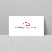 Modern Home Logo Vastgoed Rood/Wit Visitekaartje