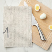 Modern Home Natuurlijke Linnen Textuur INITIAAL Ch Theedoek (Quarter Fold)