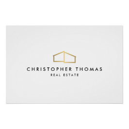 Modern Home Realtor Gold Logo Downloaden Perfect Poster