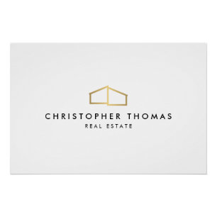 Modern Home Realtor Gold Logo Downloaden Perfect Poster