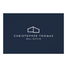 Modern Home Realtor Navy Blue Logo Downloaden Perfect Poster
